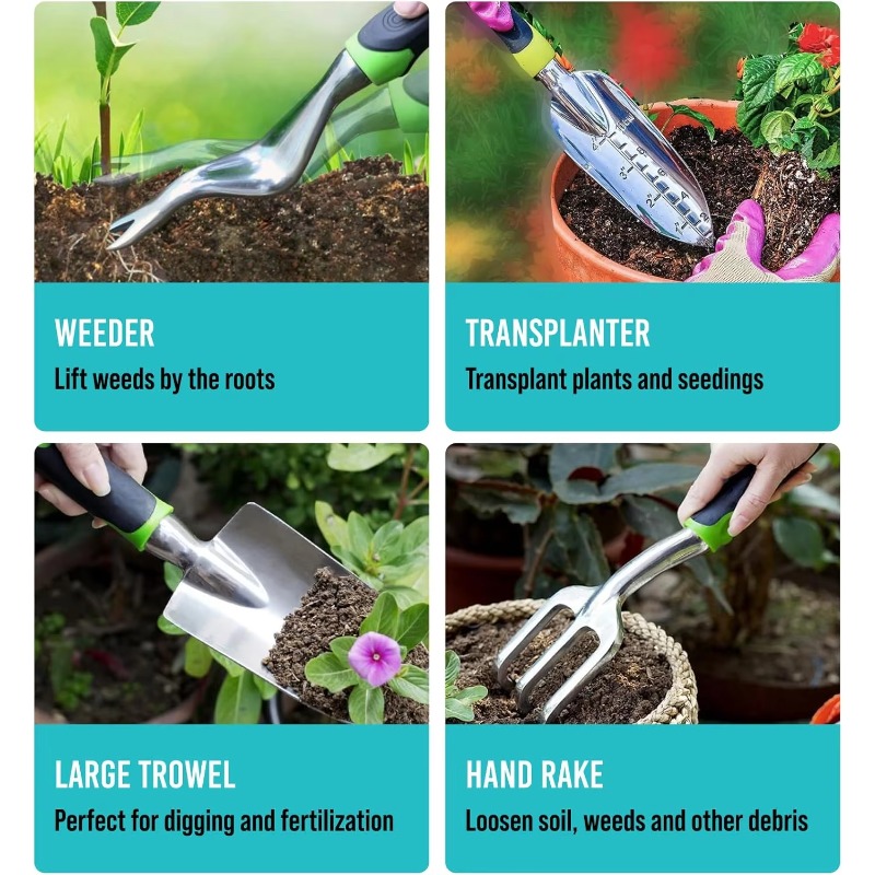 9 Pcs Ergonomic Garden Tool Se - Gardening Yard Tools ulasan dan harga