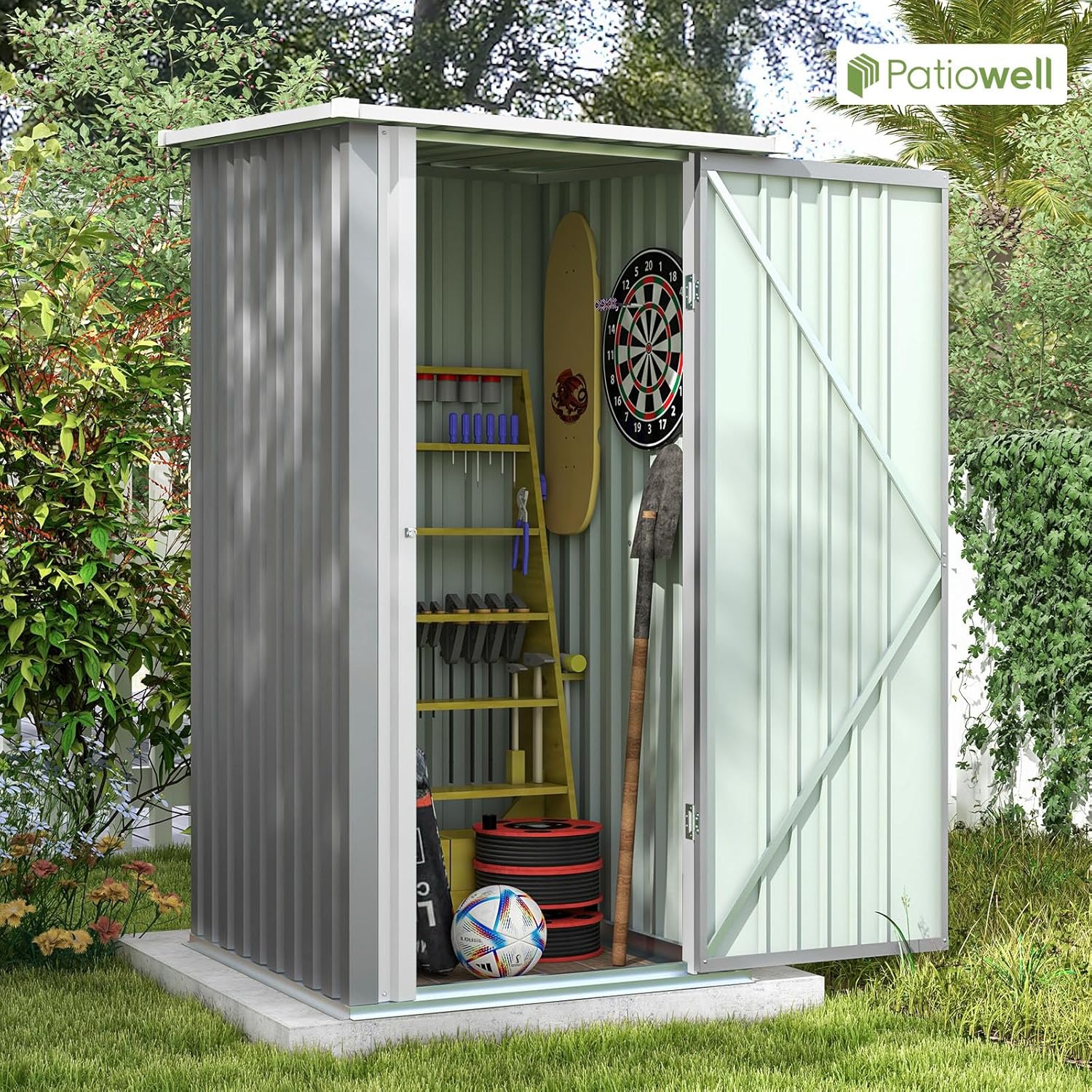 3 x 3 FT Outdoor Storage Shed, - Gardening Tools On Sale ulasan dan harga