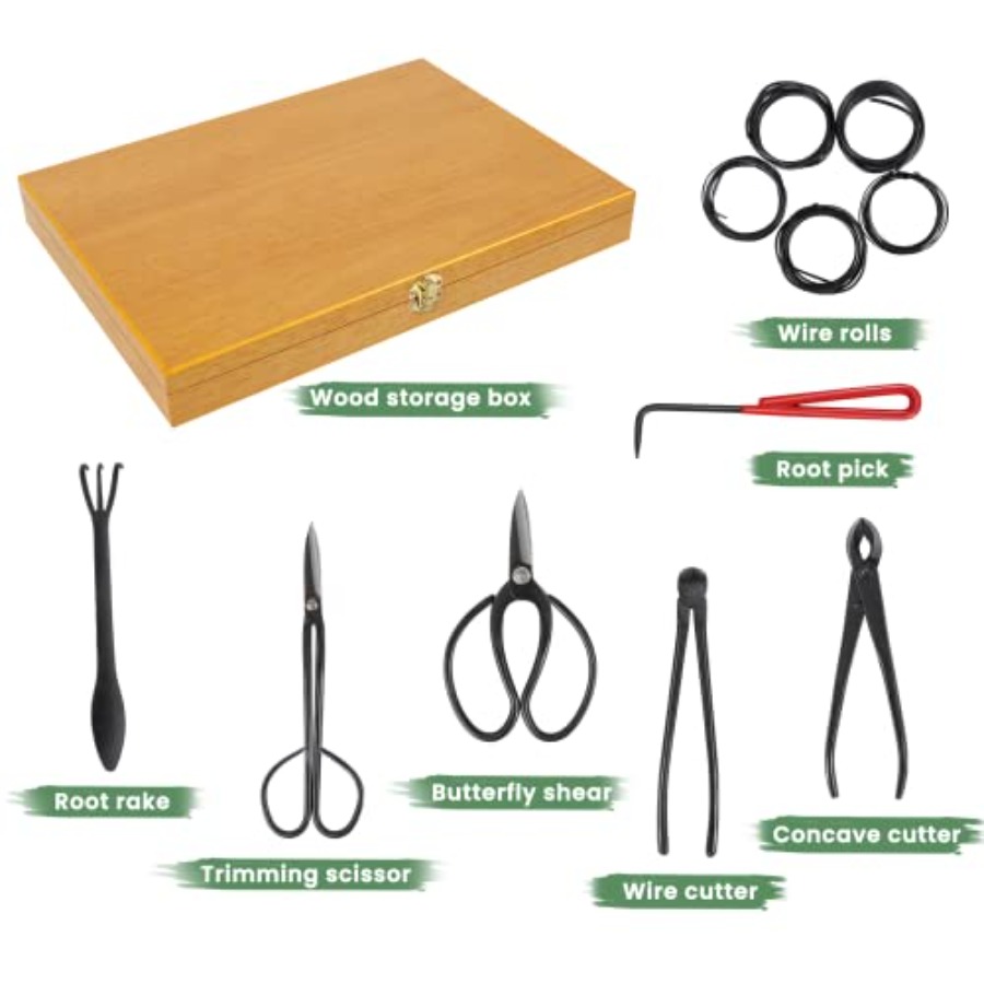 Bonsai Tools Set with Wood Box - Bonsai Tool Set ulasan dan harga