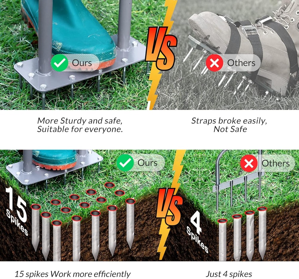 Lawn Aerator Spike Metal Manua - Gardening Yard Tools ulasan dan harga